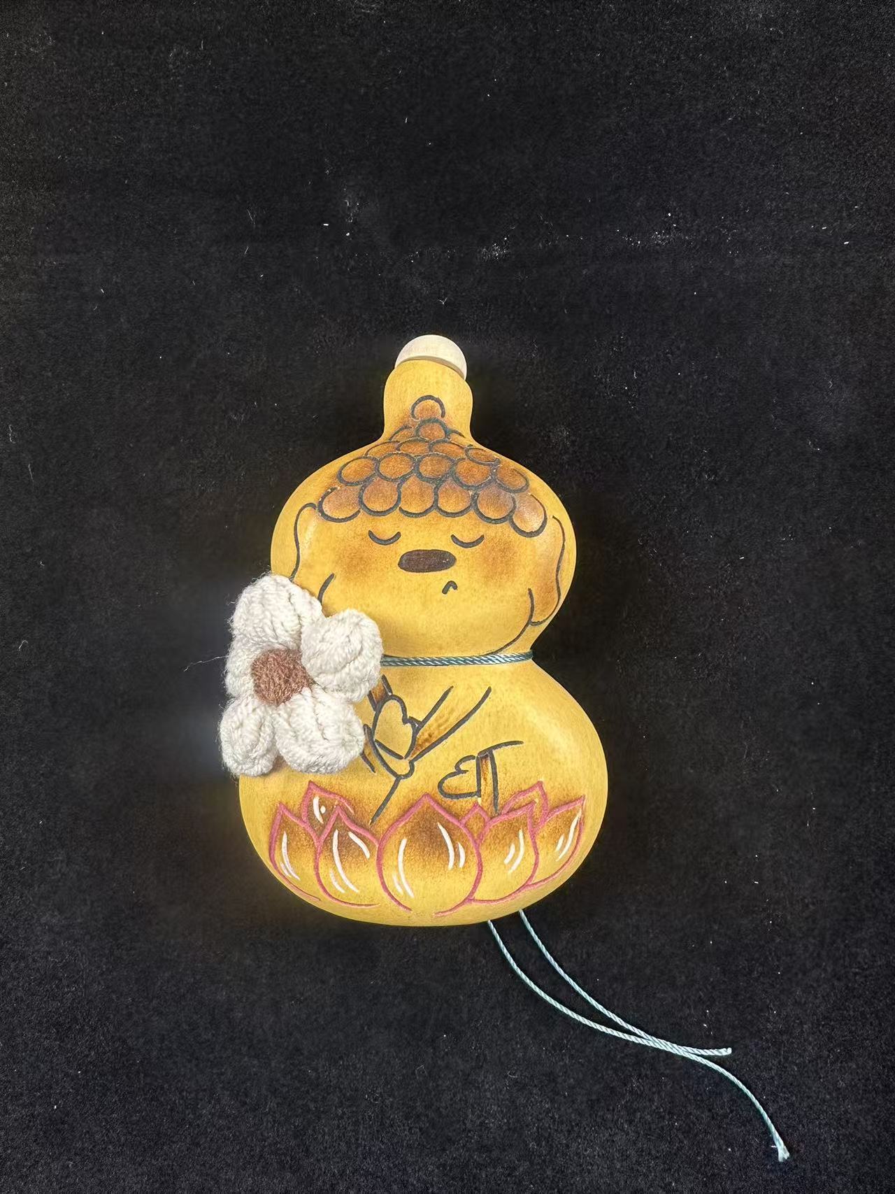 (001)Eight Treasures Flat Gourd Pendant-Exquisite Handmade Craftsmanship