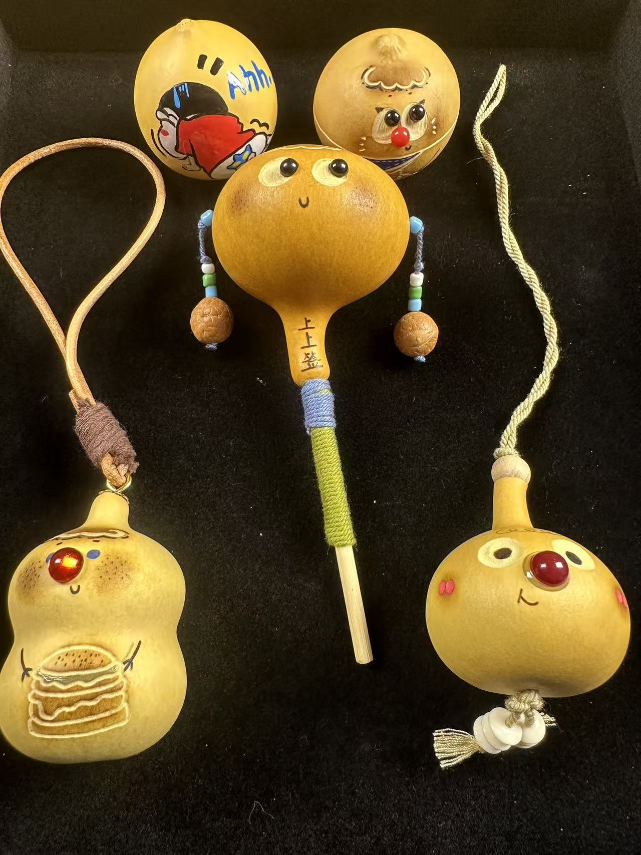 (006)Purely handmade egg gourd wave drum baby bottle eight treasure bag pendant garlic gourd